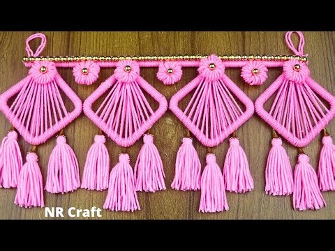 How to Make Colorful Toran Using Wool | Easy Door Hanging Craft