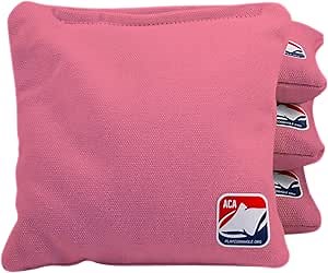 ACA American Cornhole Association Official Cornhole Bags Classic Corn Filled 4 Regulation 6 in x 6 in Pink
