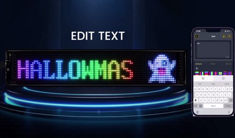 Devil Eyes Light for Windshield, 23.2in*4.7in Dynamic car Screen DIY Programmable Flexible LED Display for Cars SUV Neon Sign Cool Accessories