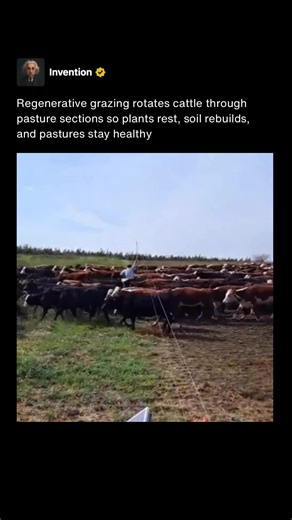 Regenerative grazing is a land management approach that moves cattle through pasture sections rather than leaving them in one area. By limiting how long animals graze a single section, plants are protected from repeated grazing and given time to recover. This creates healthier forage and reduces long term stress on the land. The movement between pasture sections is intentional and often frequent, sometimes daily. Cattle graze the upper portion of plants while trampling the rest into the soil sur