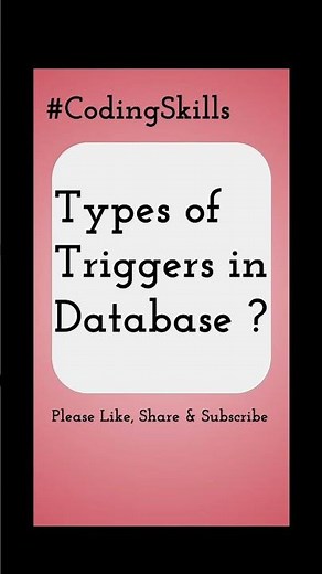 Types of Triggers in Database | Coding Skills