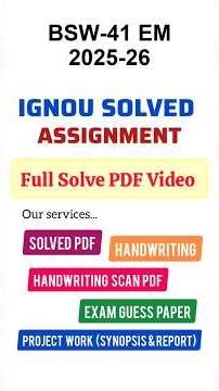 BSW 41 Solved Assignment 2025-26 English, BSW 41 Solved Assignment 25-26, BSW-41 Assignment