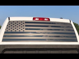 How to install a back window flag wrap decal - Dodge Ram gets rear window wrapped in American Flag