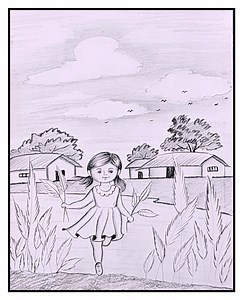 Easy and simple autumn season scenery drawing | Drawing Book