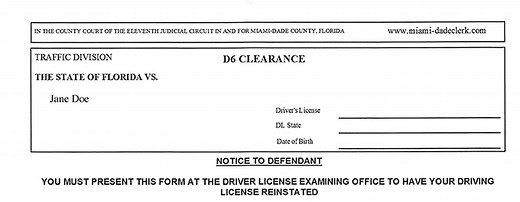 How to Get a D6 Clearance Form in Florida - TicketFit