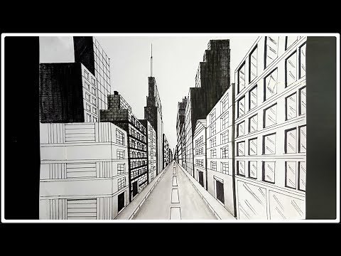 How to Draw a City Street in One Point Perspective