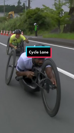 This is a CYCLE LANE!! #Paralympics #HandCycling
