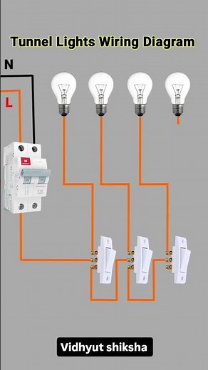 Tunnel Light Wiring Diagram | Multiple Light Control Connection” #electrician #electricalguru