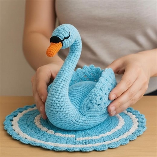 Crochet Swan Doily Set Pattern | Amigurumi Swan, Round Base (PDF Download) - Etsy Australia