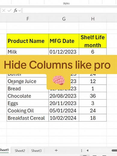 Hide Columns in Excel Quickly and Easily