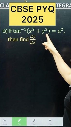If tan^(−1) (𝑥^2+𝑦^2 )=𝑎^2, then find 𝑑𝑦/𝑑𝑥 #cbse2026 #maths #class12th #cbse #education#cbseboard