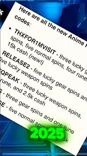 Anime final quest codes 2025