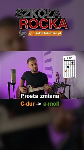 Zmiana akordu C dur na a moll na gitarze #gitara #guitar #music #akordy #gitaraelektryczna