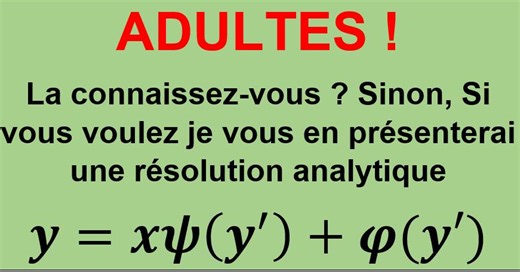 Il s'agit d'une équation différentielle ordinaire non linéaire | VMathsPhy