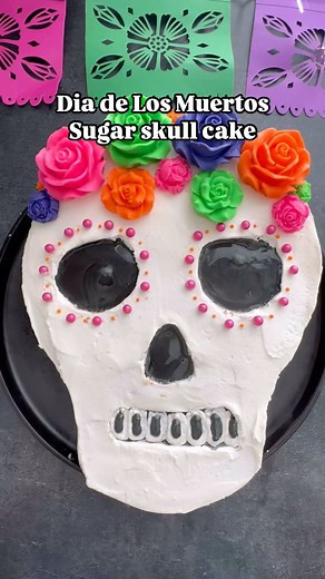 Dia de los Muertos sugar skull cake 💀💐🪦🙏🏼 Day of the dead is celebrated all over Latin America but my favorite is how Mexico celebrates it. My dream is to go to Oaxaca for the huge celebrations. Check out my stories just to see how beautiful their celebrations are! Day of the Dead traditions go back about 3,000 years, when the Nahua people (Aztecs) viewed death as an important part of life. They believed that, upon passing, people traveled to a place called the Land of the Dead, or Chicunam