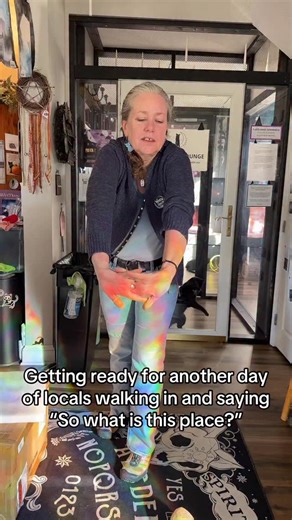 We tell people every day “House of Black Cat Magic is exactly what it sounds like!” We’re a black cat lounge & magical supplies shop in a giant turquoise house in West Asheville. We’re open Christmas Eve until 5pm so swing by and relax in the cat lounge with the family or grab some last minute gifts! 🎁 #asheville #828isgreat #catcafe #BlackCatMagic | House of Black Cat Magic