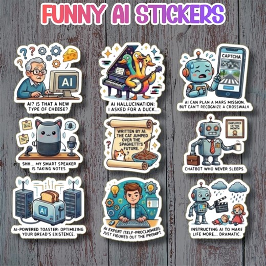 9 AI Sticker Pack Die Cut Laptop Decals for Developers Software Engineers Techies & Boomers - Etsy