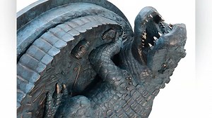 Sculpture of alligator in NYC sewers installed in Union Square