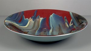 Petrified Wood and Robin's Egg Blue Bowl