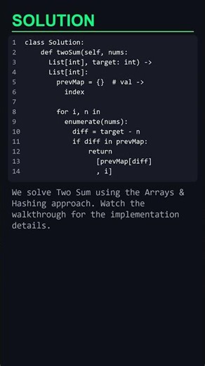 Two Sum - LeetCode #1 (Easy) | Python Solution Explained