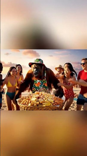 video lucu Ai orangutan jualan gorengan