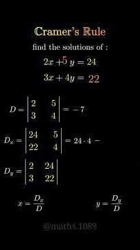 Cramer's Rule | #maths #mathematics #geometry #education #mathsteacher #exam #mathstricks #calculus