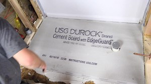 3.2K views · 49 reactions | Setting cement board over wood subfloor...dampened wood and directionally troweled thin-set...set DuRock then used alkali resistant screws...added alkali-resistant mesh tape over seams and applied thin-set over top for strength  | Home Repair Tutor | Facebook