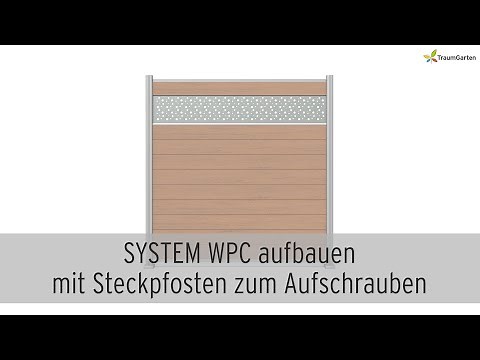 SYSTEM WPC Steckzaun auf Betonfundament aufschrauben | TraumGarten