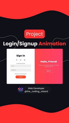 The Coding Wizard | Web Development & AI | 1M🎯 on Instagram: "Login\SignUp Animation Code 🔥 Code with @the_coding_wizard Follow for more💡🌐🚀 @the_coding_wizard @the_coding_wizard 📥 Save & Download the video, watch it slowly, and code along until you master it! 📜 Full source code in my Telegram group 📲 Link in bio . . . . . #html #css #javascript #webdeveloper #webdevelopment #developer #coding #html #mernstack #programming #programmer #fullstackdeveloper #programming #developerlife #softw