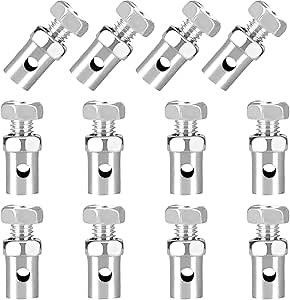 GREHUA 12PCS Universal Throttle Cable Ends Stops 1/8" Clutch Brake Clamp Lock Repair Kit for Go Kart Motorcycle Motorized Bike Bicycle Lawn Mower Scooter Garden Tractor Parts Silver