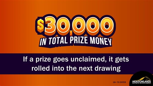Thirty thousand dollars is up for grabs at the Meadowlands Racetrack...