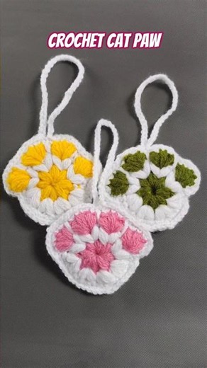 Crochet cat's paw 🐱 #tejer #rakhi #crochet #florestejidas #manualidades