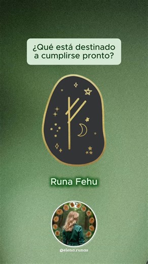 Elena ᛝ Sabiduría de símbolos on Instagram: "@elena.runas — los mejores mensajes y fórmulas rúnicas para cualquier situación 💚 1️⃣ Fehu — Hace tiempo sientes que mereces mucho más: no solo estabilidad, sino libertad total de las preocupaciones por el mañana. El destino ya está girando completamente a tu favor: en los próximos días recibirás una poderosa oportunidad para mejorar tu situación material. Esta posibilidad puede manifestarse como una avalancha de clientes, el cierre de un trato o una