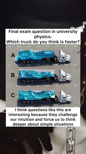 Which Truck Is Faster?! #physics #brain