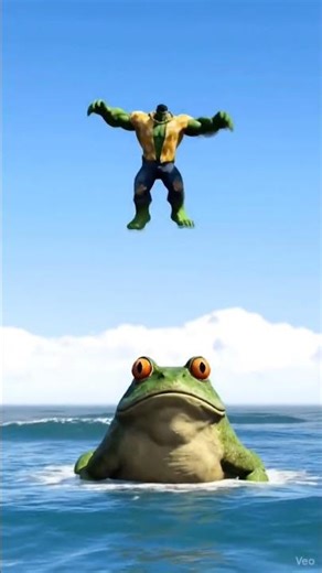Hulk meets Giant Frog 🐸🔥#DesiHulk #Hulk #FunnyVideo #AIVideo #Shorts #IndianMemes #Animation