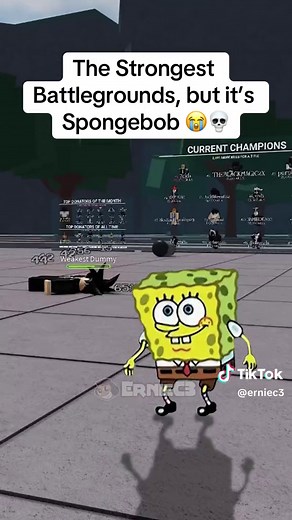 Roblox The Strongest Battlegrounds played by Spongebob! Follow for more Spongebob Roblox memes! #roblox #fyp #thestrongestbattlegrounds