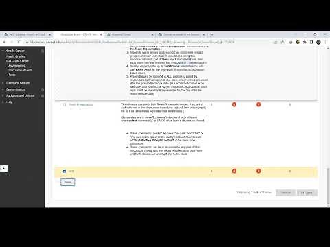 Deleting Assignments and Discussions