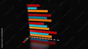 Simple Bar Graph and Chart 3D animation, suitable for financial reports, data analysis videos and broadcast backgrounds for finance new
