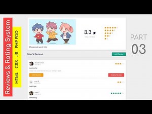PHP Reviews & Rating System - [ P 03 ] - Reviews CRUD