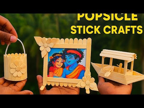 "3 Beautiful Popsicle Stick Crafts | Easy DIY Ideas for Beginners"
