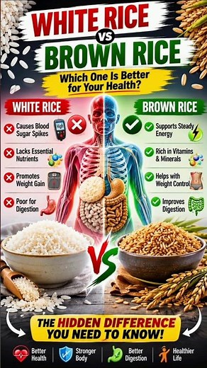 The Truth About White Rice vs Brown Rice (Most People Don't Know This)#shorts #youtubeshorts #health