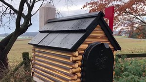 Wooden Mailbox With Cedar Shake Roof and Stone Chimney | Metal Mailbox Insert | Log Cabin | Mailbox That Looks Like a Cabin | CL1001 - Etsy