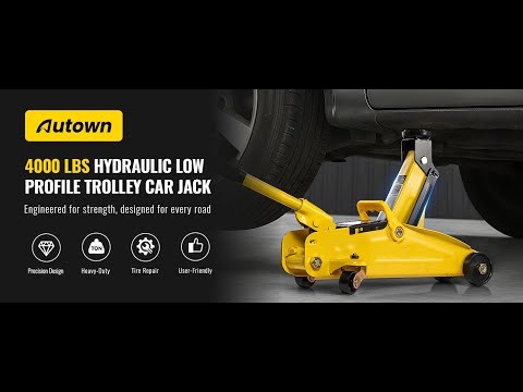 AUTOWN 2 Ton (4000 lbs) Low Profile Hydraulic Trolley Floor Jack Kits with Solid Storage Case