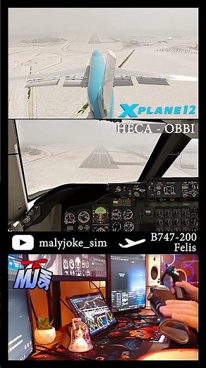 🔵 X-PLANE 12.3.1 | OBBI / ☠️ Bahrain good landing in the fog ☠️ | B747-200 Felis #xplane12