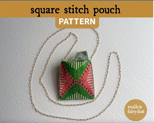 Square Stitch Beaded Amulet Pouch Pattern, Instant Download PDF - Etsy