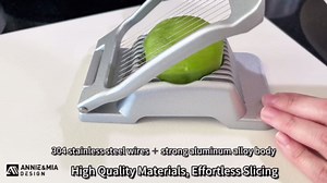 Annie & Mia Design Egg Slicer, Stainless Steel Wires Dishwasher Safe Aluminum Alloy Heavy Duty Multipurpose Cutter For Hard Boiled Eggs or Strawberry, Butter, Kiwi