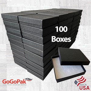 MADE IN USA - 20 or 100 Boxes - Matte Black Jewelry Boxes With Cotton Filling - 3.5"x3.5"x7/8" - Etsy