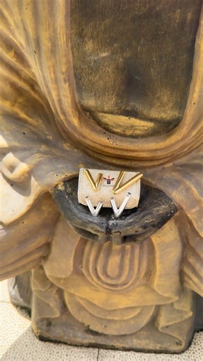 Bronze Ceremonial Pipe with Gold and Silver Plated