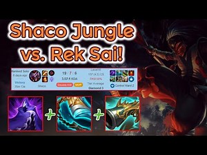 Shaco Jungle vs Rek'Sai Diamond Ranked - Season 11[League of Legends] Full Gameplay - Infernal Shaco