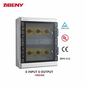 [Hot Item] Beny IP65 5 Years Warranty 1000V 32A 6 in 6 out Solar DC Isolator Switch Box 6 String PV Combiner Box